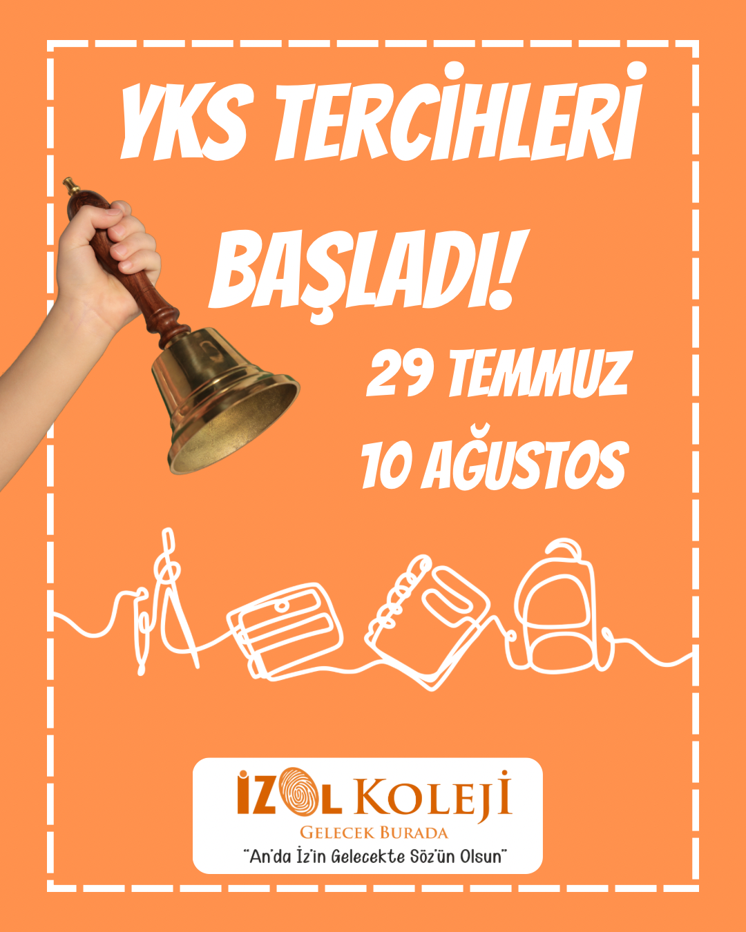 Sarı Yeşil, Eğlenceli Sade Tasarım, Okul Yeni Dönem Açılışı Kutlama Duyurusu, Instagram Gönderisi Kopyası
